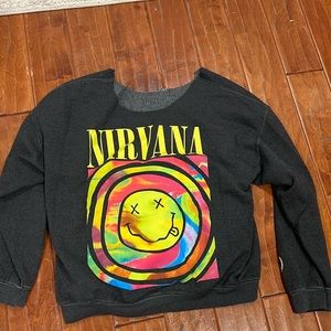 cut off the shoulder nirvana sweatshirt